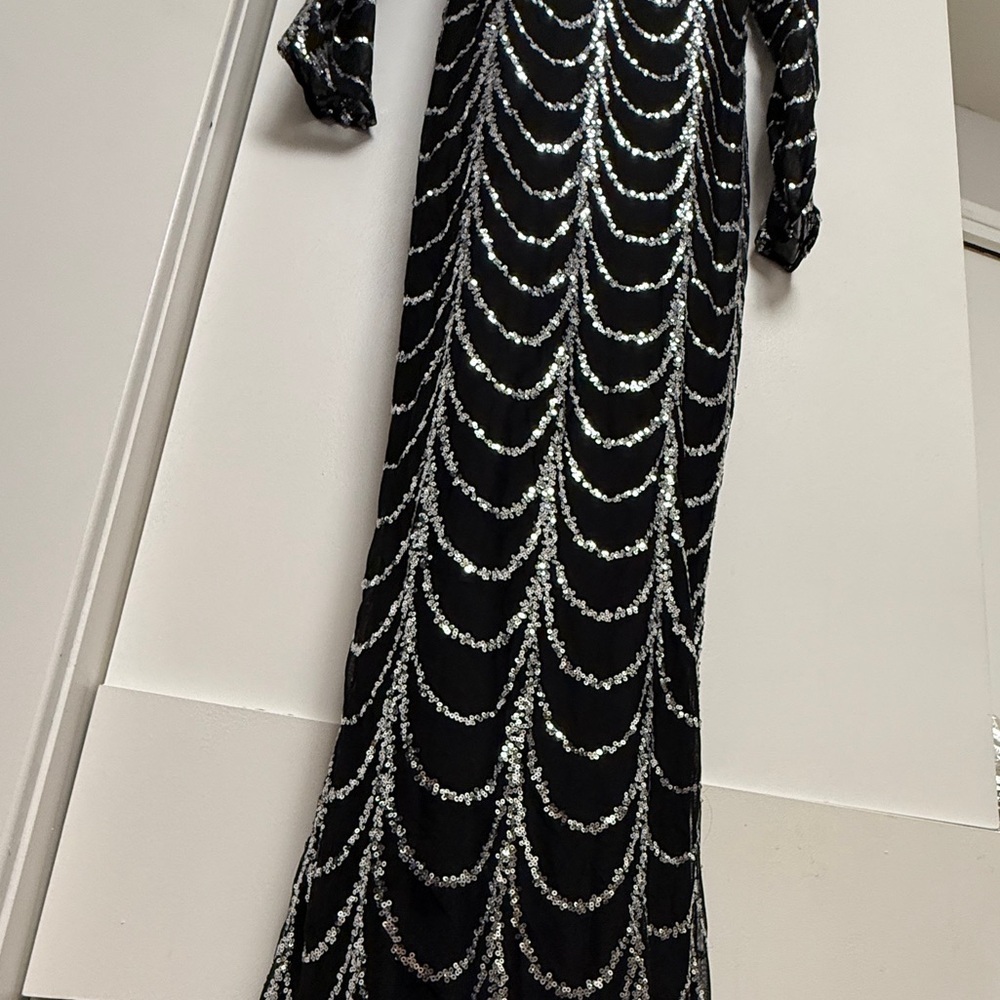 Shein Elegant Black and Silver Sequin Dress Size Large - Picture 9 of 14